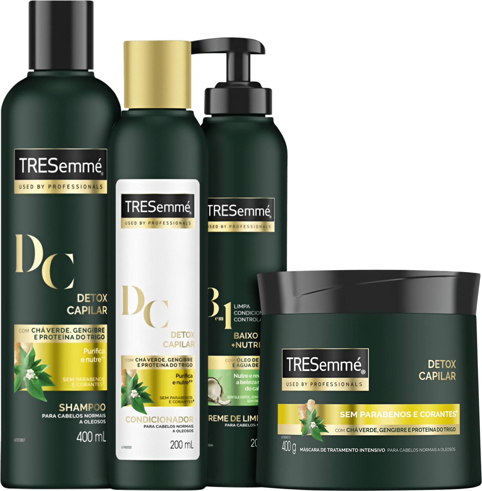 Kit TRESemmé Detox Capilar Detox Baixo Poo (4 Produtos)