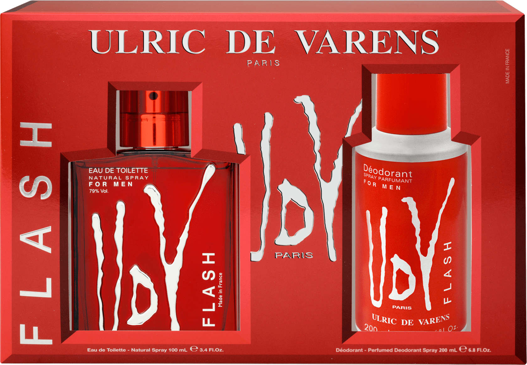 Conjunto UDV Flash Ulric de Varens Masculino - Eau de Toilette 100ml + Desodorante 200ml