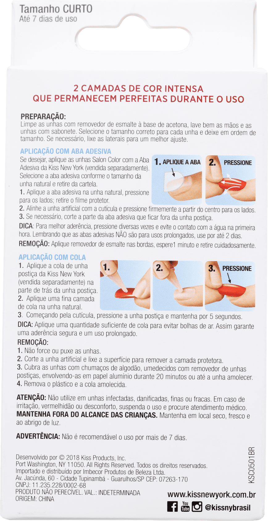 Kiss New York Salon Color Little Princess - Unhas Postiças