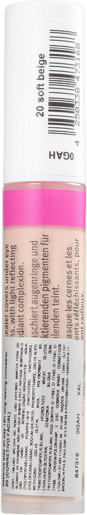 Essence Stay All Day 20 Soft Beige - Corretivo Líquido 7ml