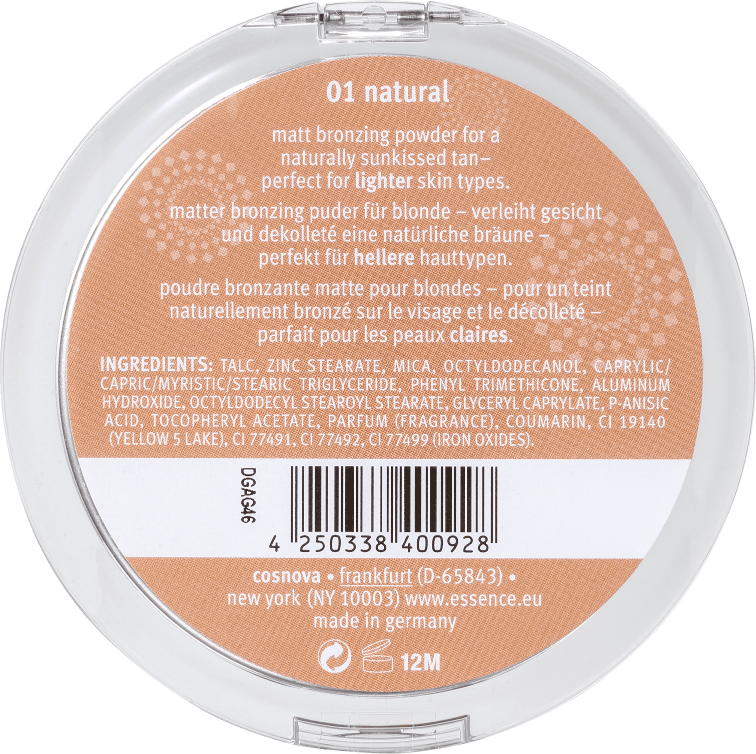 Essence Sun Club Matt 01 Natural - Bronzer em Pó 15g