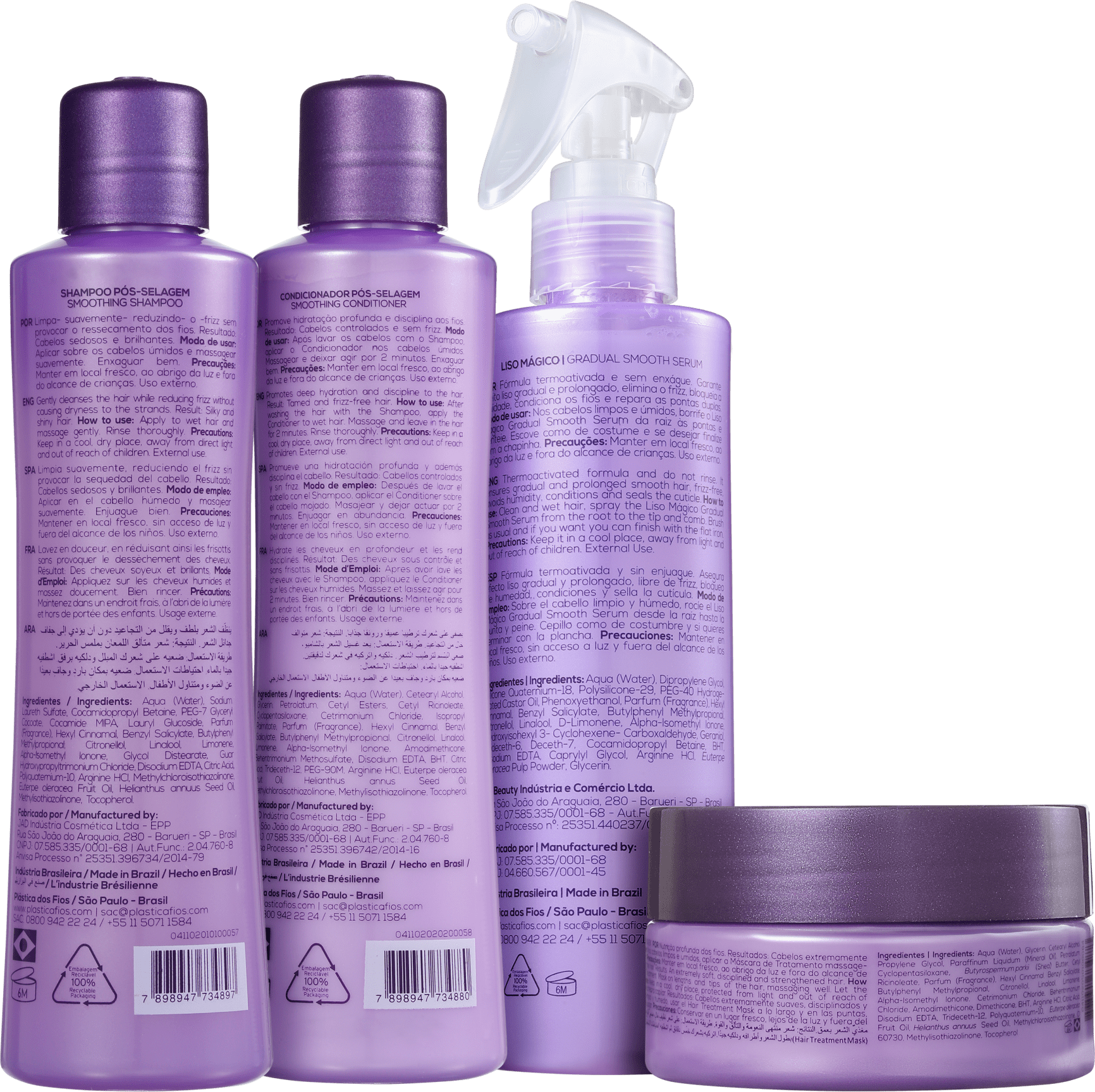 Plastica Dos Fios Hair Intense Nursing Kit – 1000ml (Arginine & Acai) Brazil