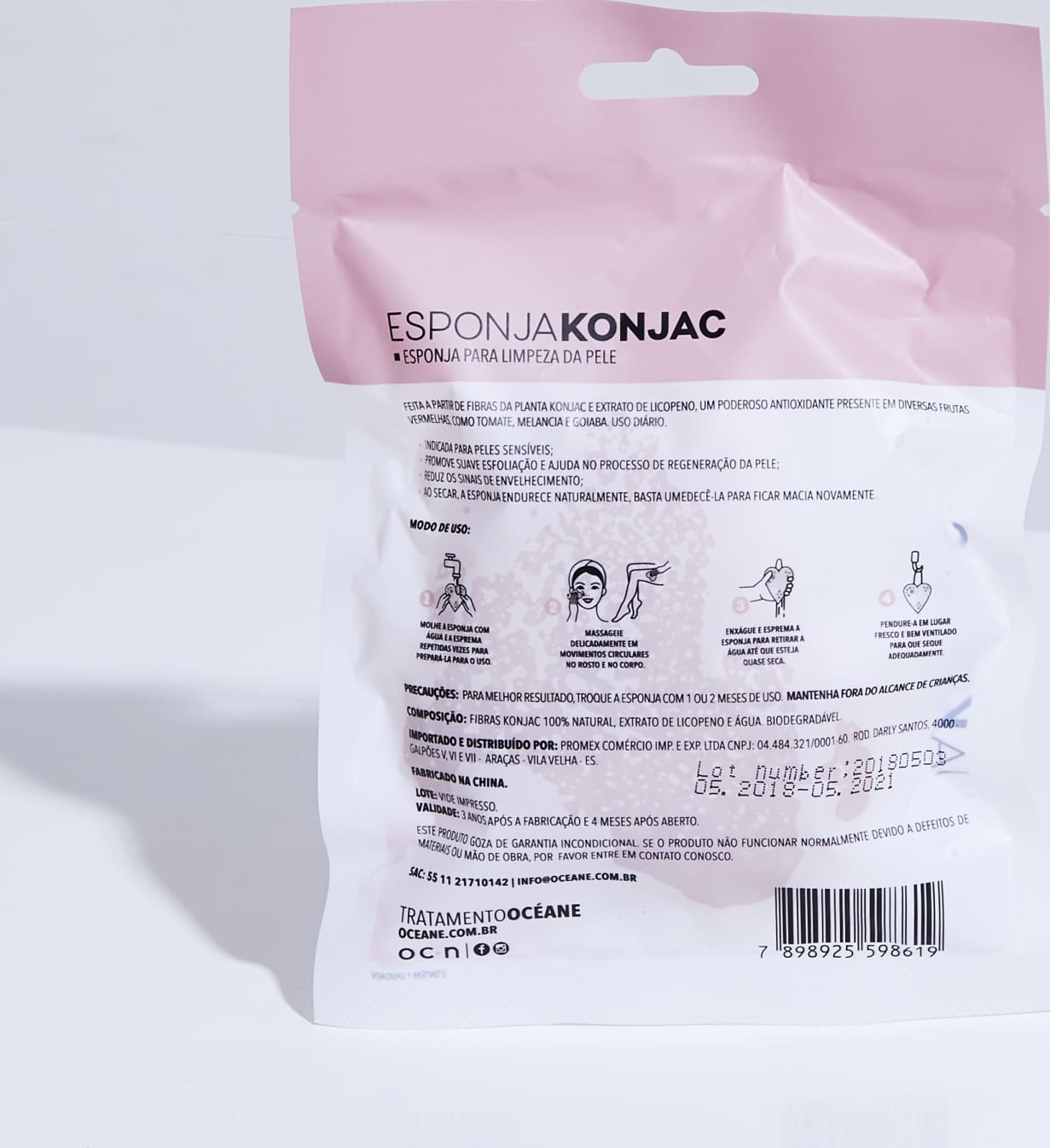 Esponja Konjac - Frutas Vermelhas