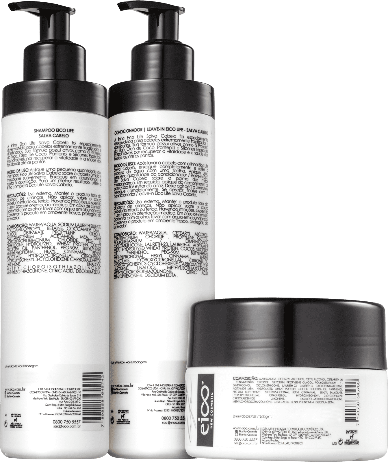 Kit Eico Life Salva Cabelo Trio (3 Produtos)