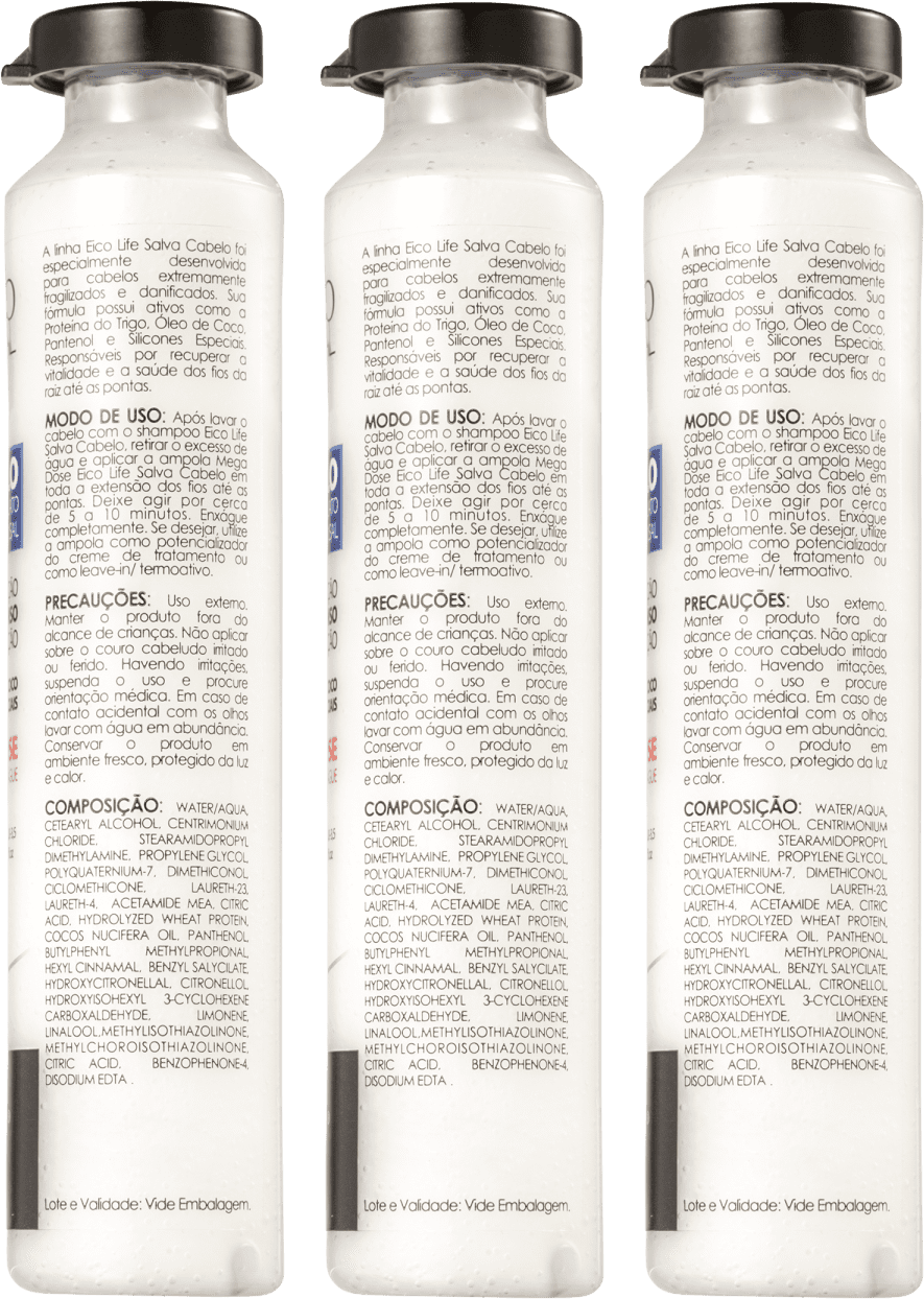 Eico Life Salva Cabelo Mega Dose Trio - Ampolas de Hidratação 3x45ml