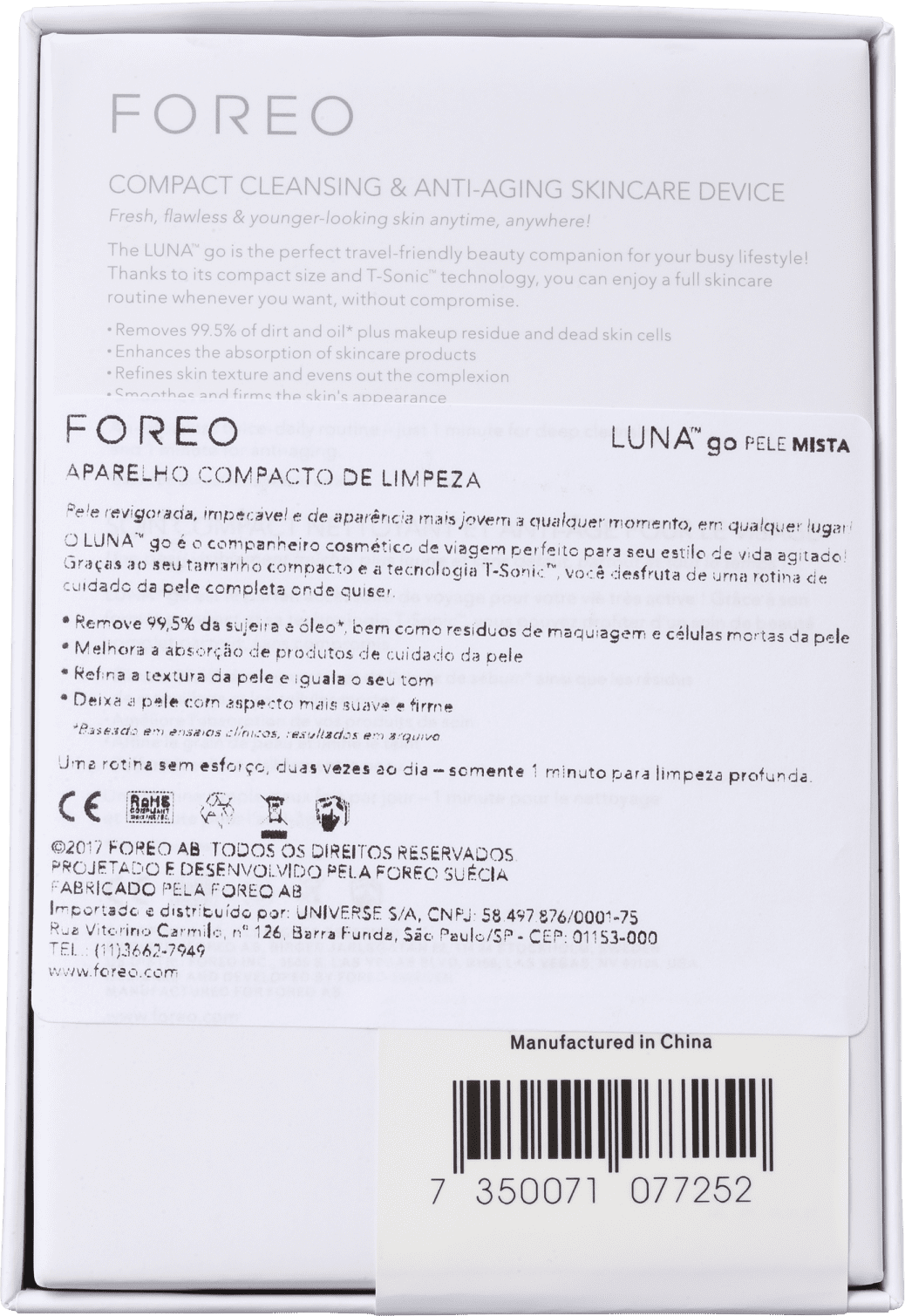 Foreo Luna Go Pele Mista - Escova Facial Elétrica