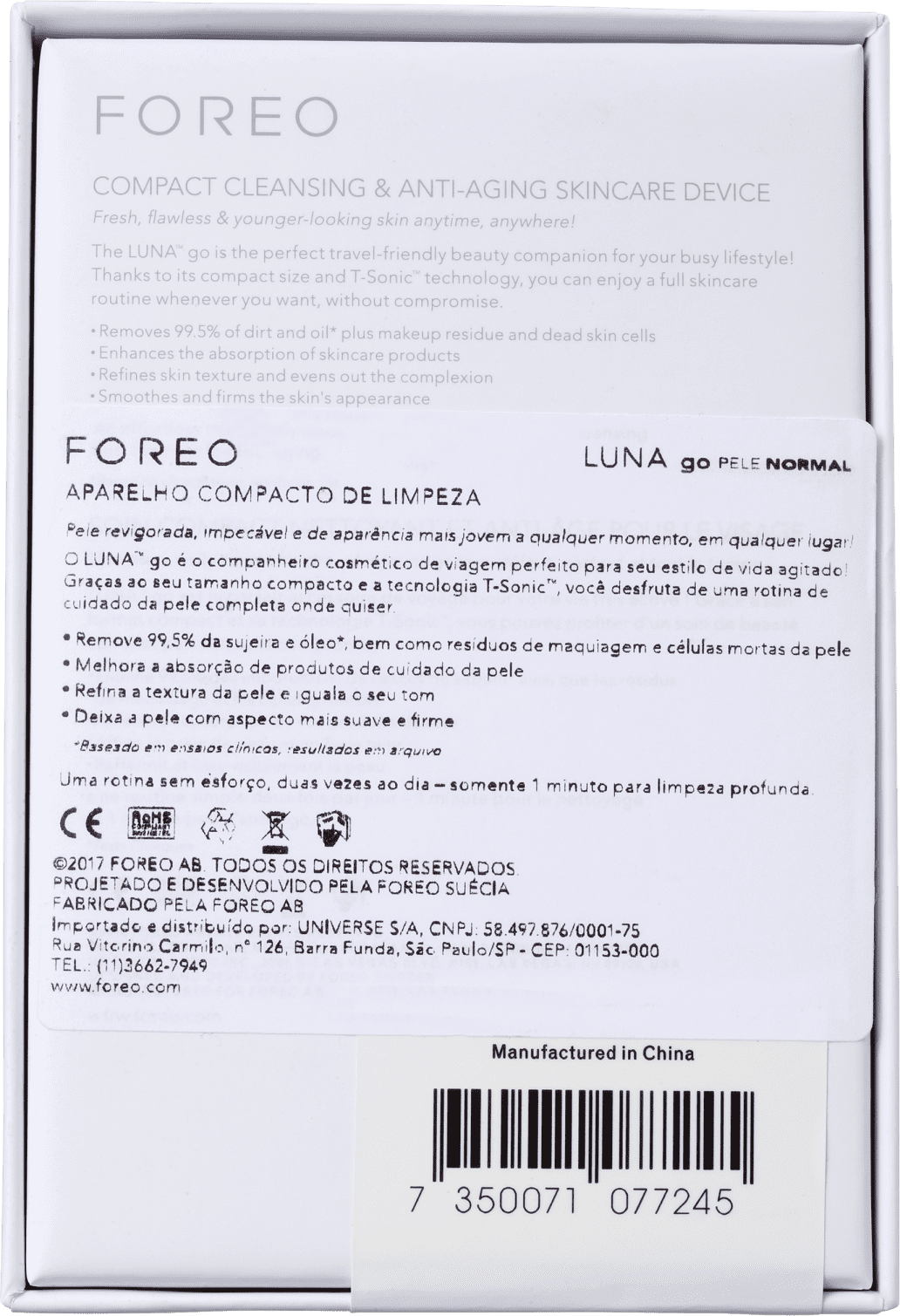 Foreo Luna Go Pele Normal - Escova Facial Elétrica