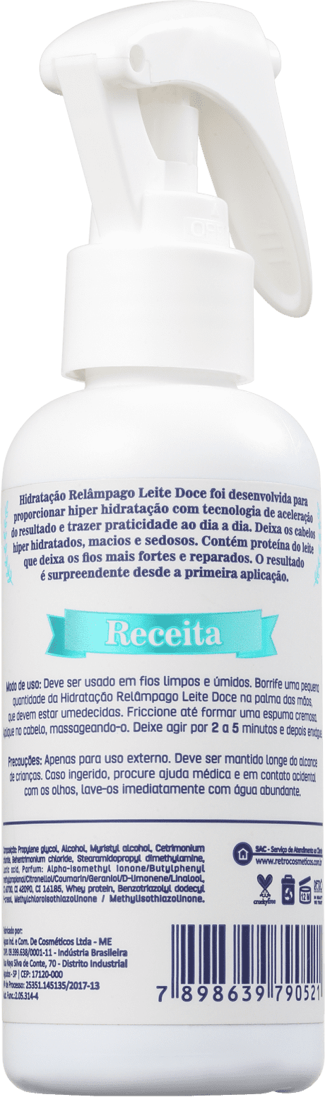 Retrô Cosméticos Leite Doce Hidratação Relâmpago - Tratamento Capilar 120ml