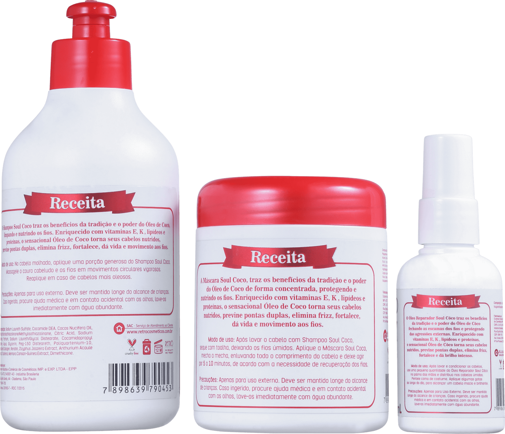 Kit Retrô Cosméticos Soul Coco (3 Produtos)