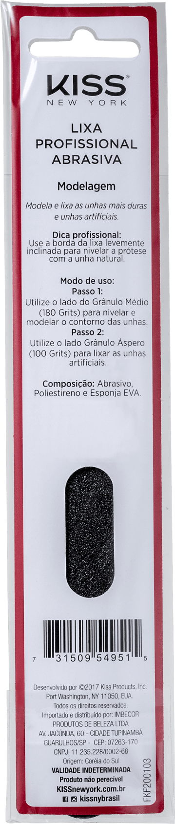 Kiss New York Profissional Abrasiva - Lixa de Unha 8g