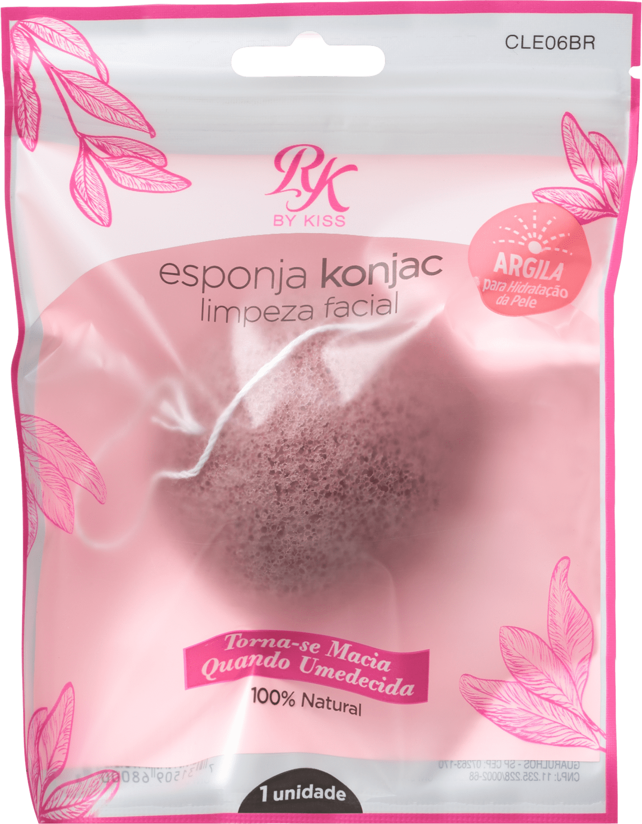 Kiss New York Ruby Kisses Konjac Argila - Esponja Facial 8g