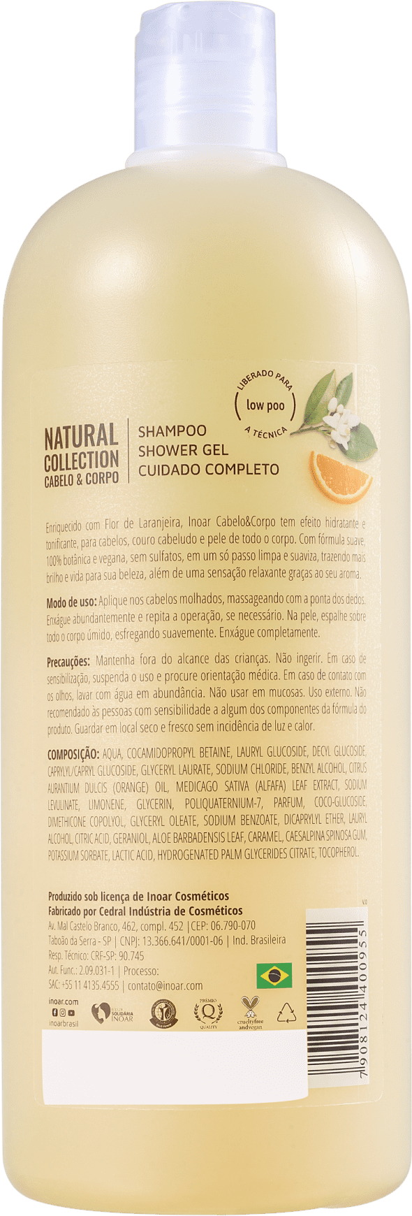 Inoar Natural Collection Cabelo & Corpo - Shampoo 2 em 1 1000ml