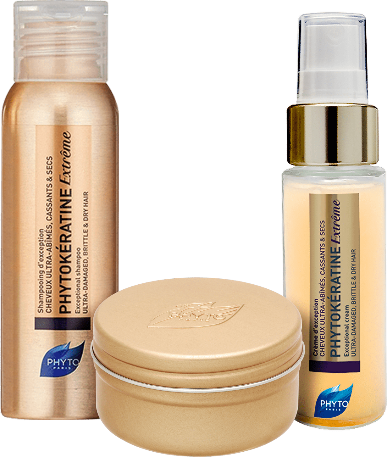 Kit PHYTO Phytokératine Extrême Trio Mini (3 Produtos)