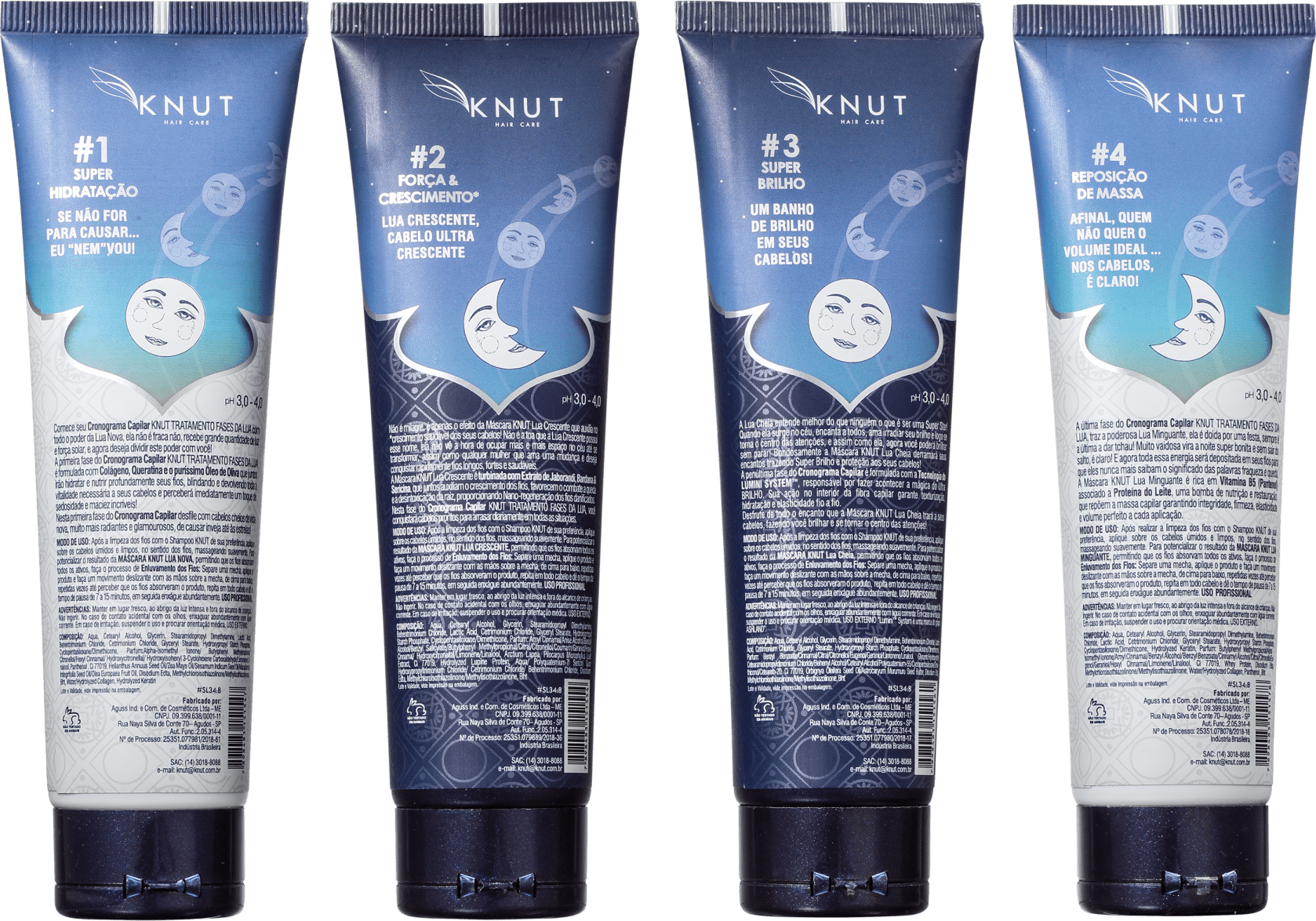 Kit Knut Fases da Lua Cronograma Capilar (4 Produtos)