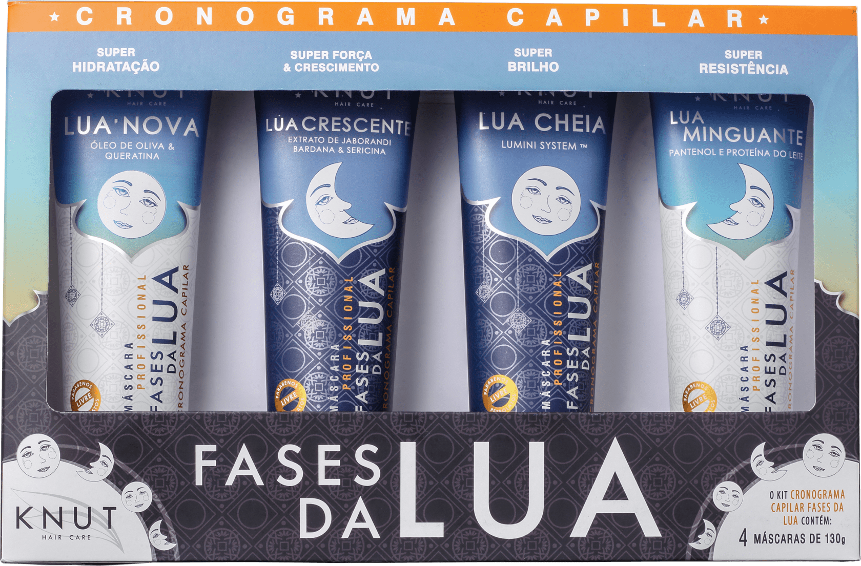 Kit Knut Fases da Lua Cronograma Capilar (4 Produtos)