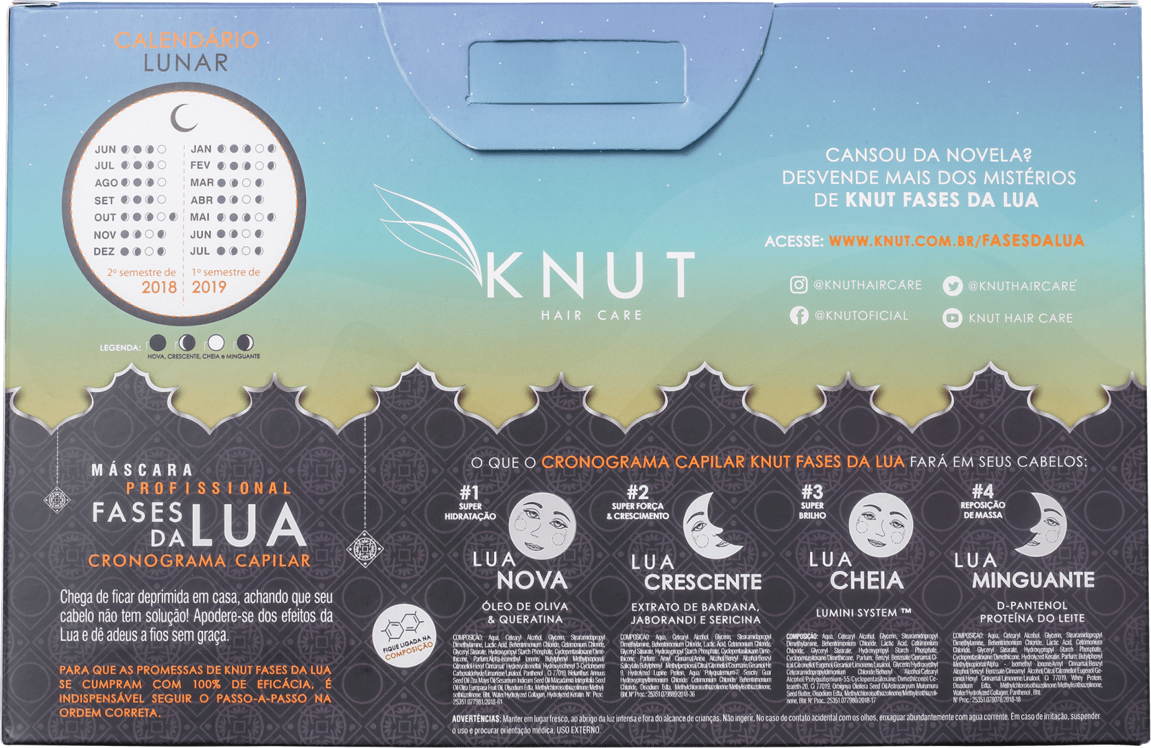 Kit Knut Fases da Lua Cronograma Capilar (4 Produtos)