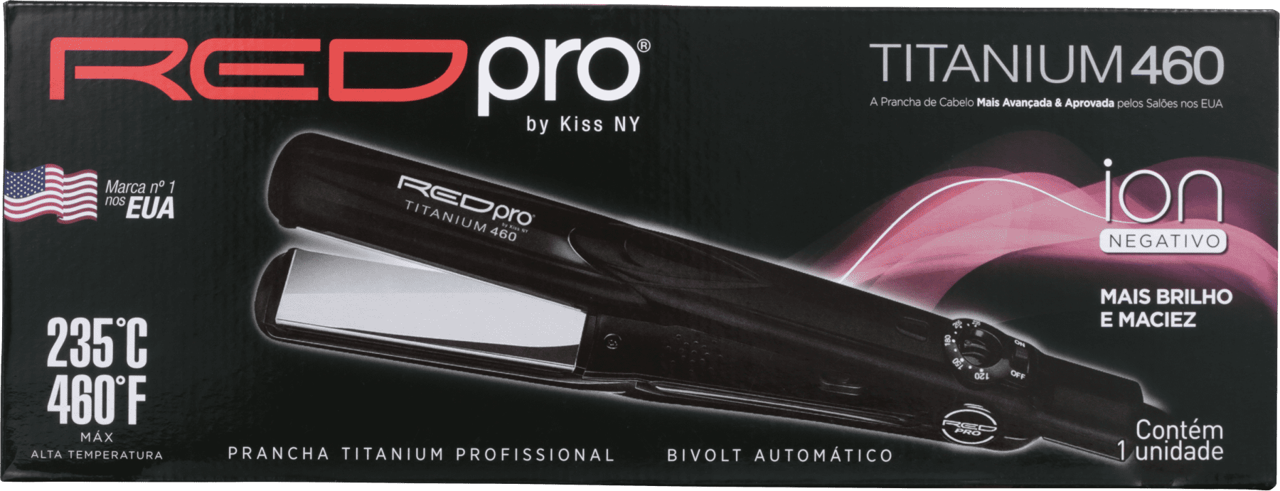 Kiss New York Red Pro Titanium 460 - Prancha de Cabelo 396g