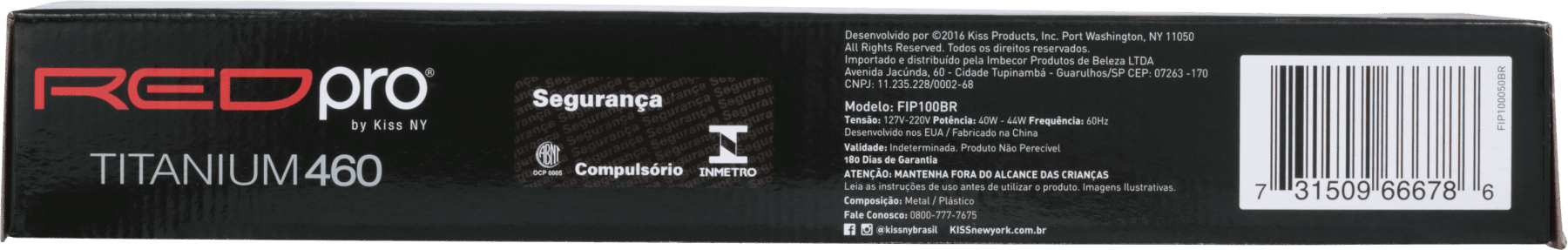 Kiss New York Red Pro Titanium 460 - Prancha de Cabelo 396g