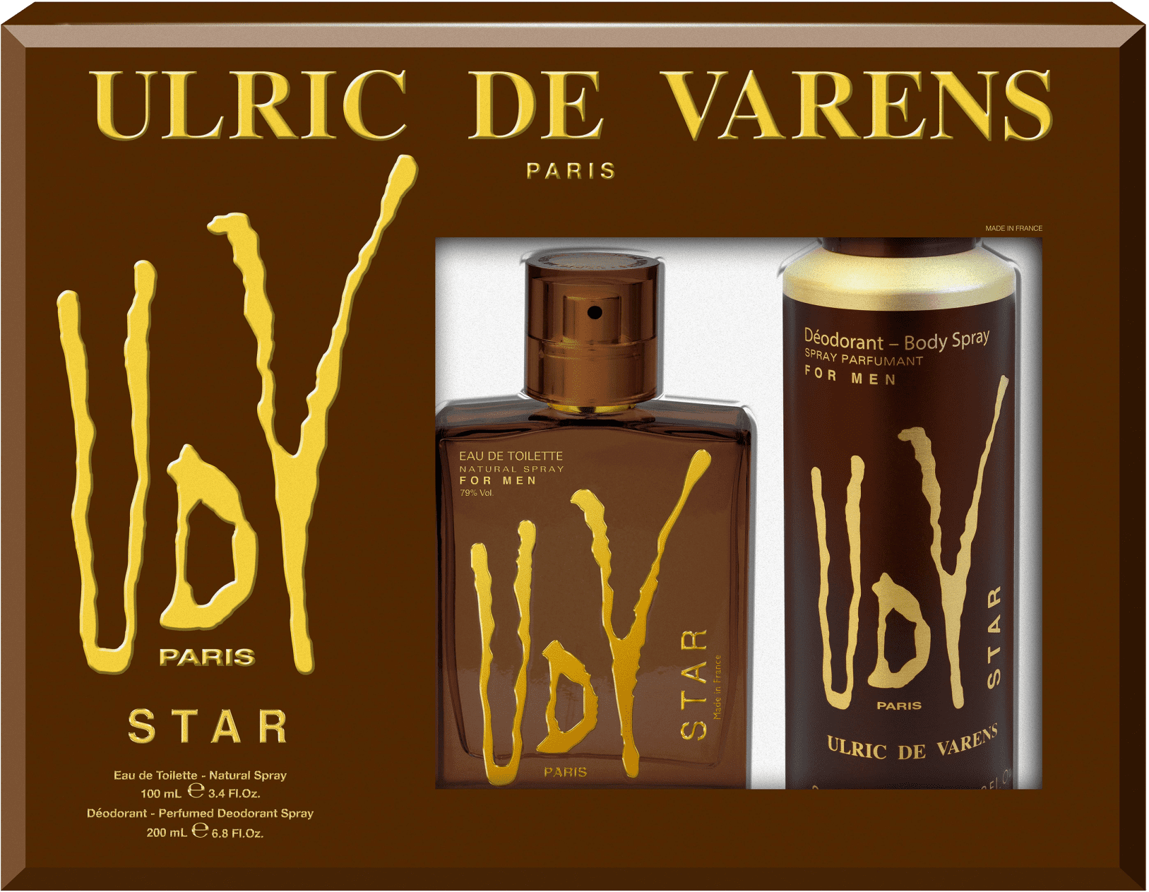 Conjunto UDV Star Ulric de Varens Masculino - Eau de Toilette 100ml + Desodorante 200ml
