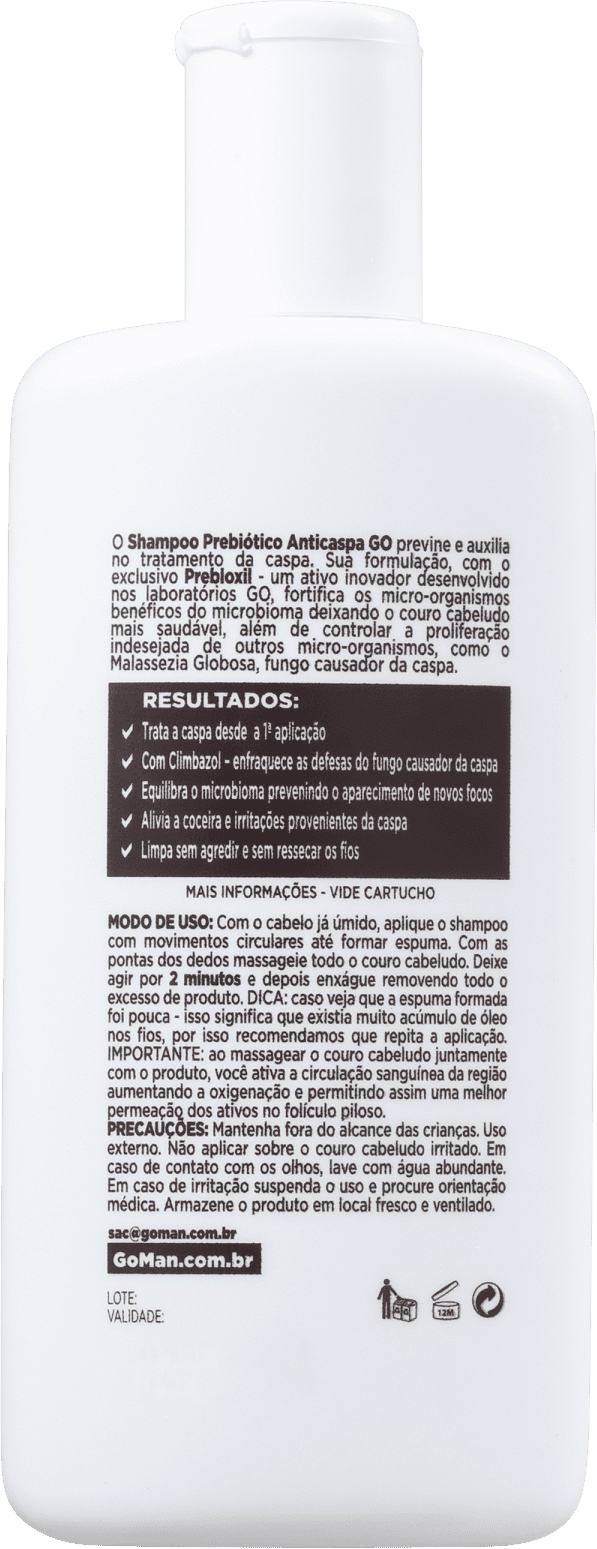 Go Man Prebiótico - Shampoo Anticaspa 150ml