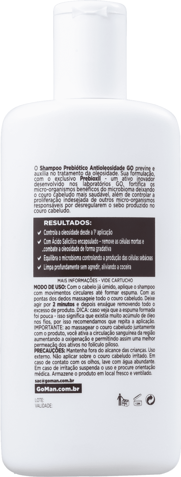 Go Man Prebiótico Antioleosidade - Shampoo 150ml