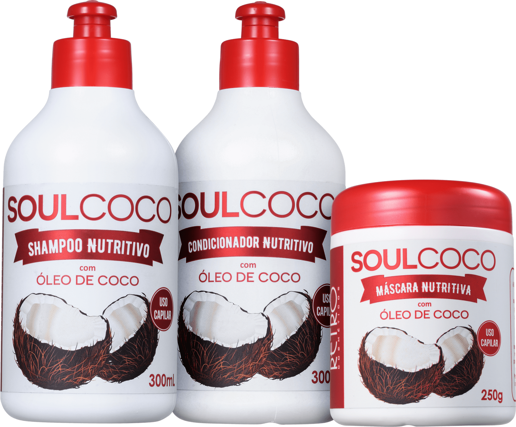 Kit Retrô Cosméticos Soul Coco Trio (3 Produtos)