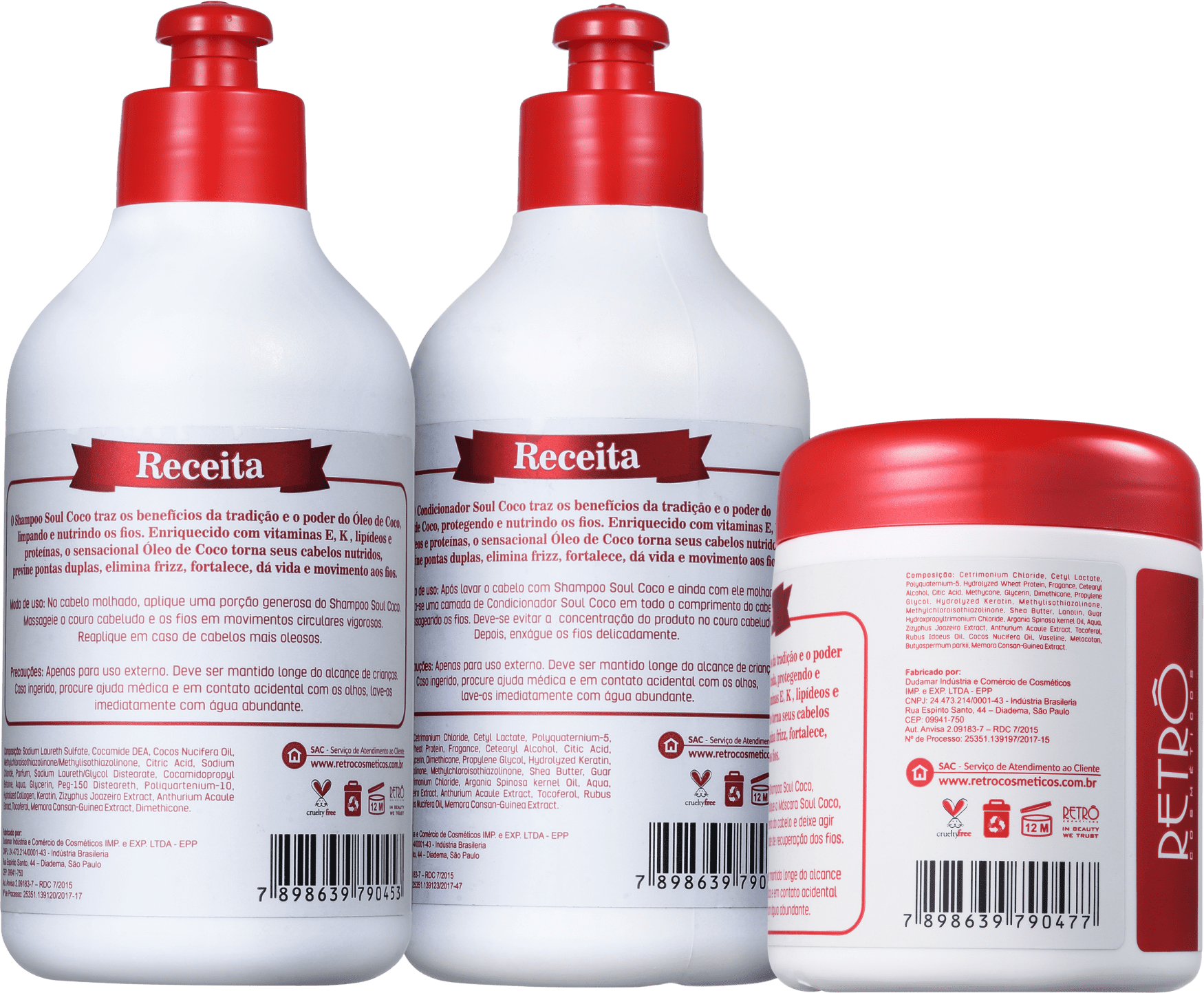 Kit Retrô Cosméticos Soul Coco Trio (3 Produtos)