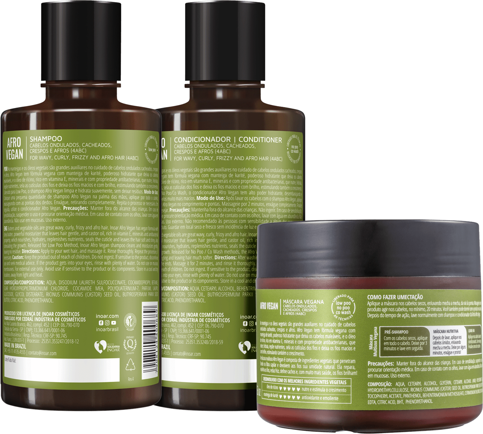 Kit Inoar Afro Vegan Trio (3 Produtos)