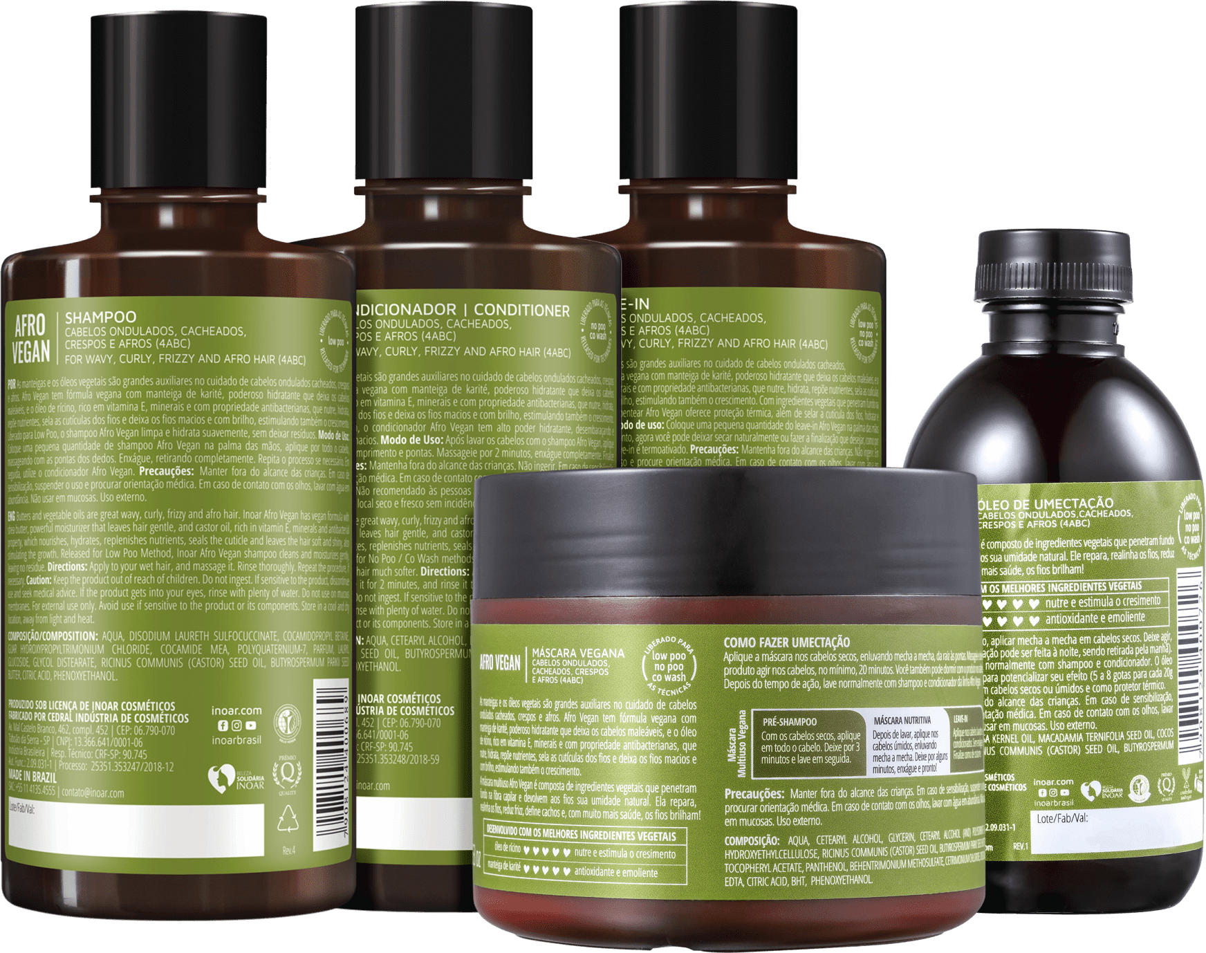 Kit Inoar Afro Vegan Full (5 Produtos)