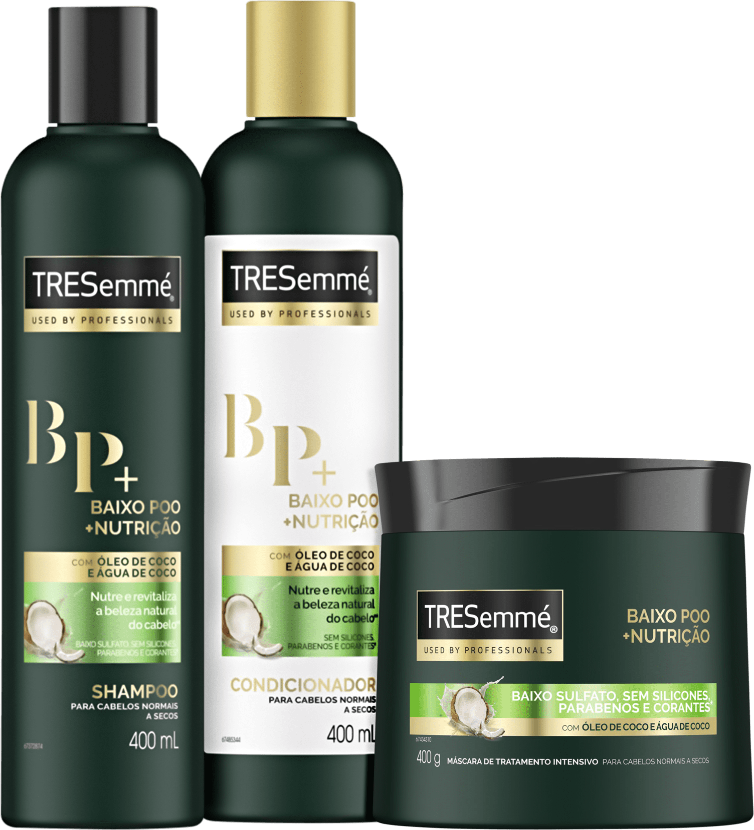 Kit TRESemmé Baixo Poo + Nutrição Trio (3 Produtos)