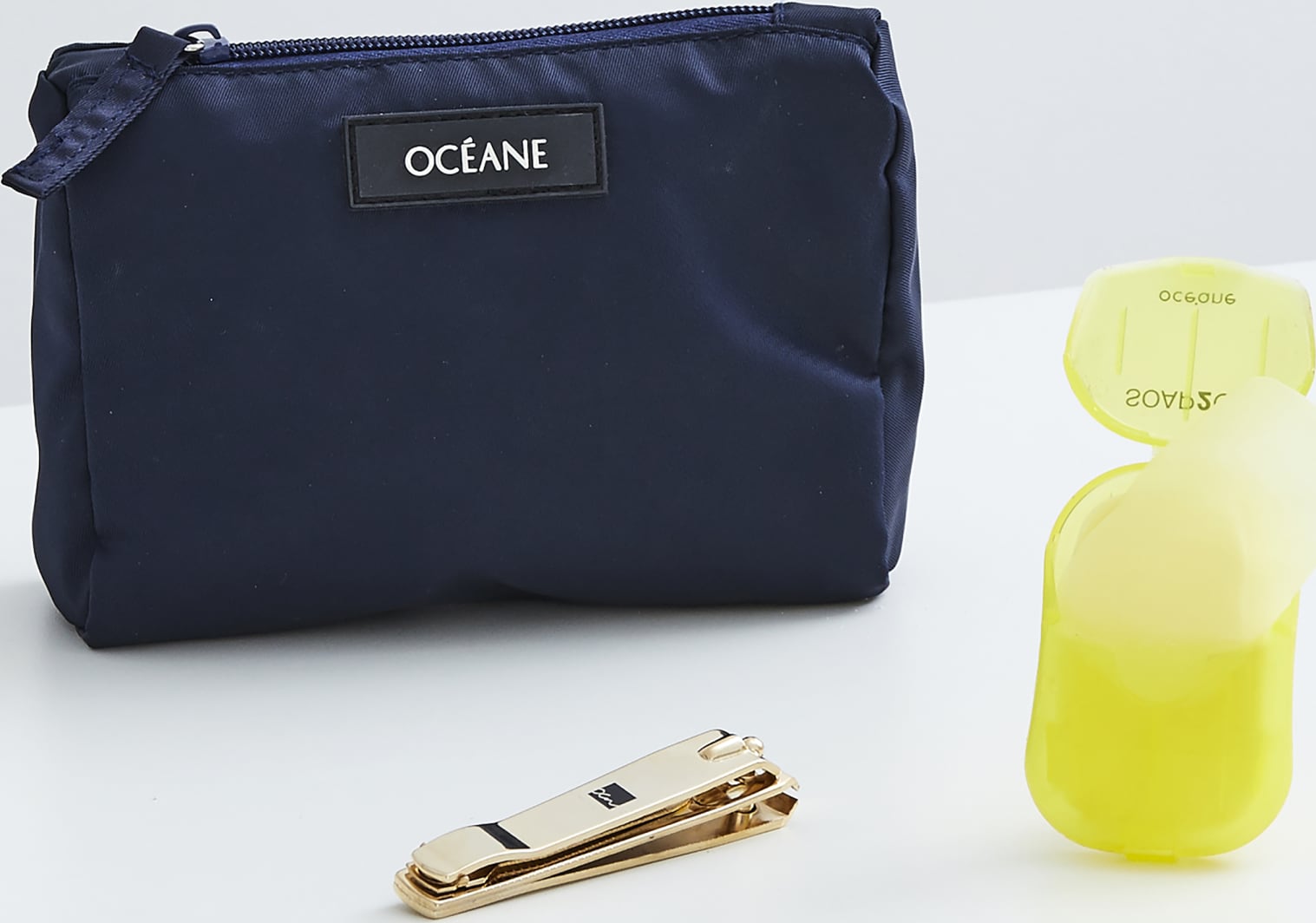 Kit Nécessaire Azul, Soap2go e Cortador de unhas