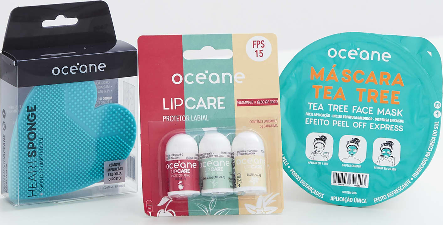 Kit Máscara Tea Tree, Heart Sponge e Lip Care