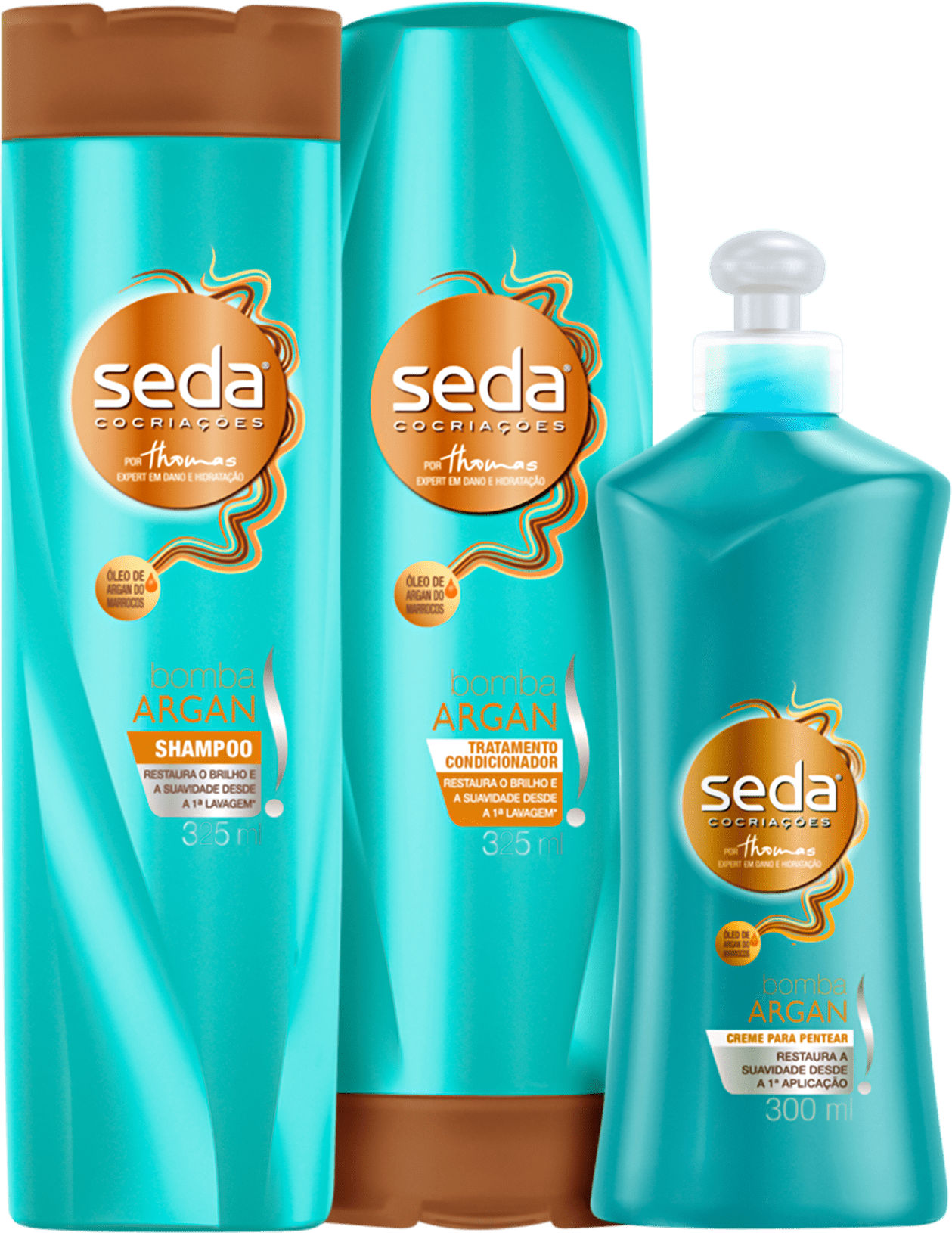 Kit Seda Bomba Argan Trio (3 Produtos)