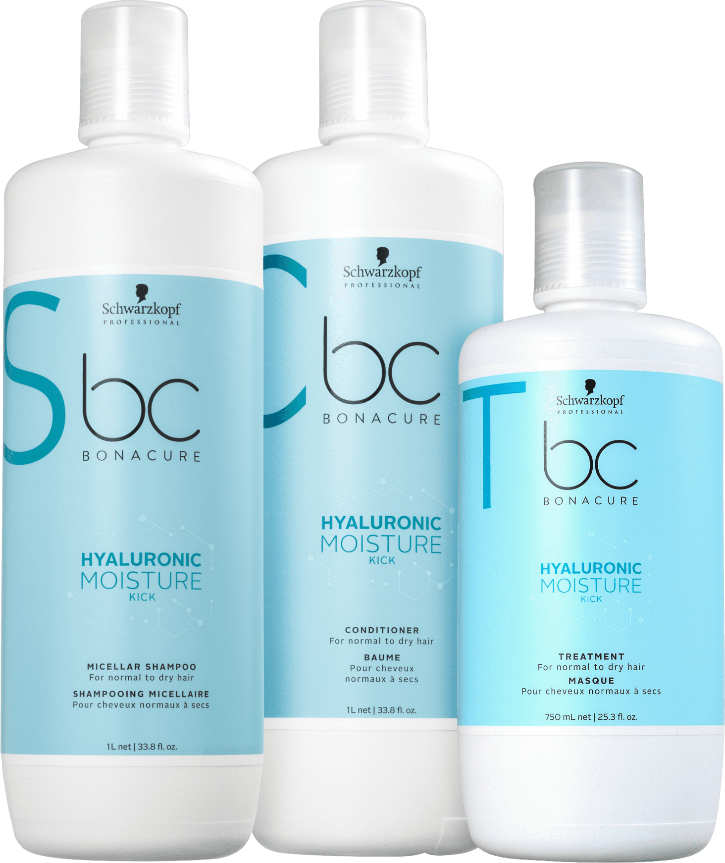 Kit Schwarzkopf Professional BC Bonacure Hyaluronic Moisture Kick Salon Trio (3 Produtos)
