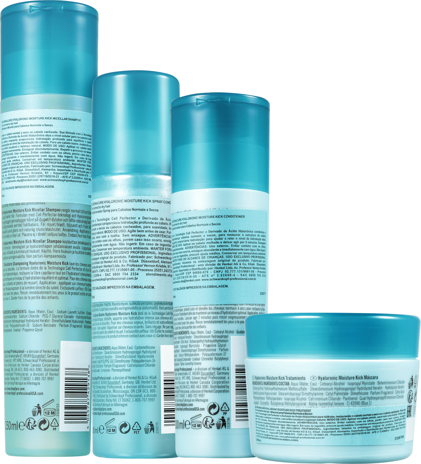 Kit Schwarzkopf Professional BC Bonacure Hyaluronic Moisture Kick Full (4 Produtos)
