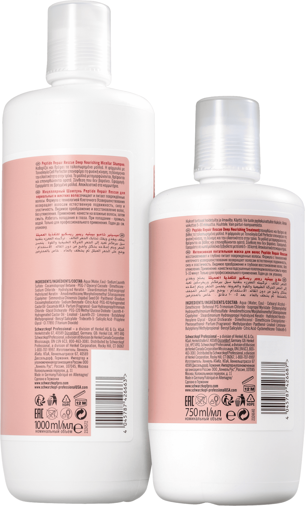 Kit Schwarzkopf Professional BC Bonacure Peptide Repair Rescue Deep Nourish Salon Duo (2 Produtos)
