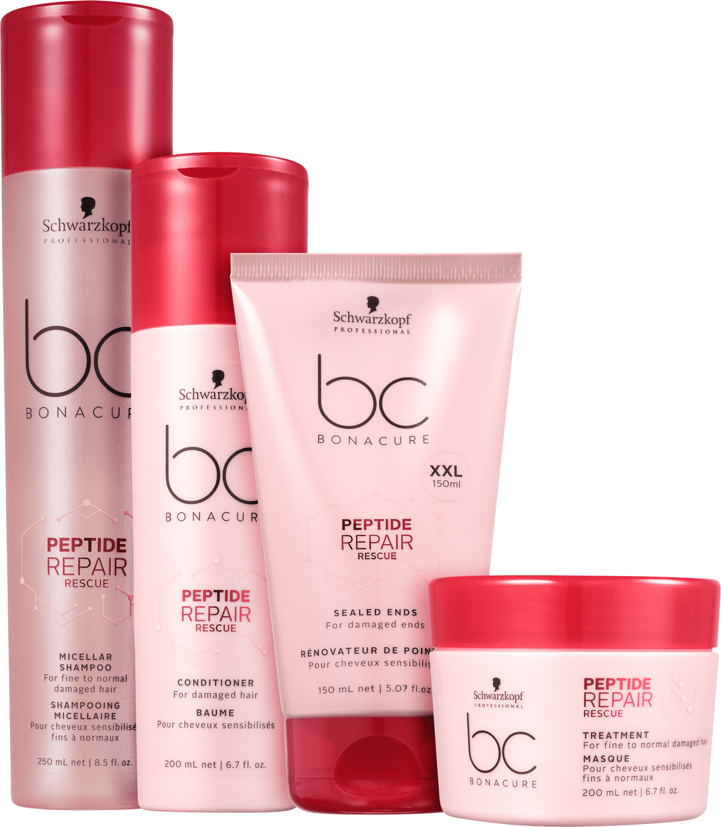 Kit Schwarzkopf Professional BC Bonacure Peptide Repair Rescue Ends (4 Produtos)
