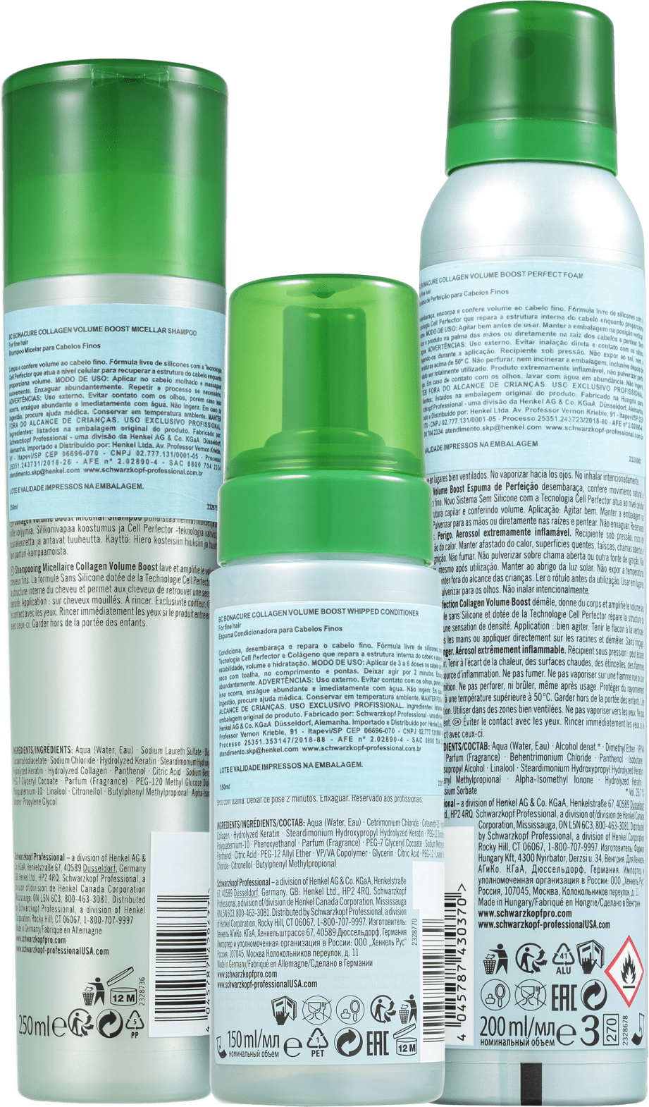 Kit Schwarzkopf Professional BC Bonacure Collagen Volume Trio (3 Produtos)