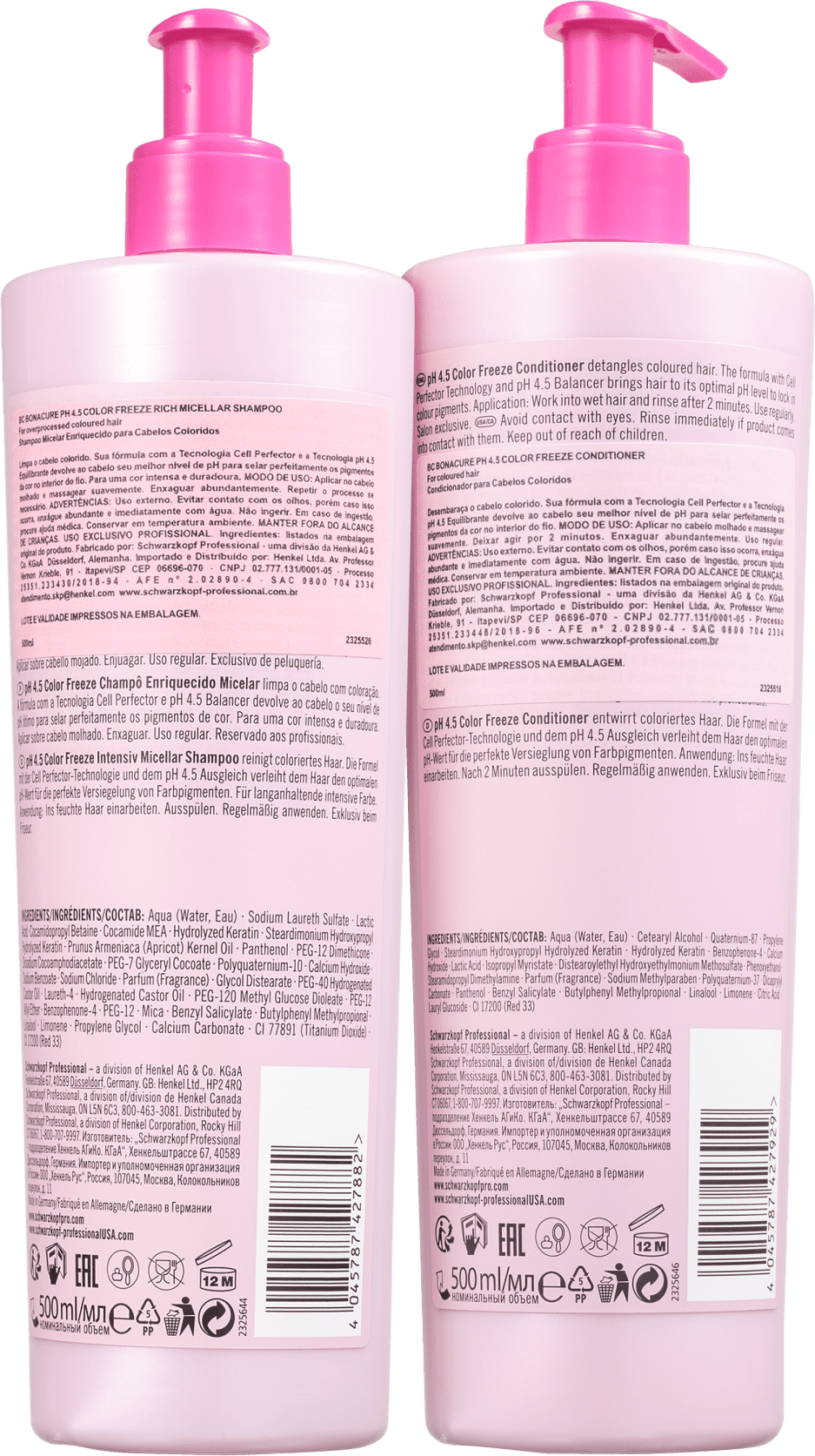 Kit Schwarzkopf Professional BC Bonacure pH 4.5 Color Freeze Duo (2 Produtos)