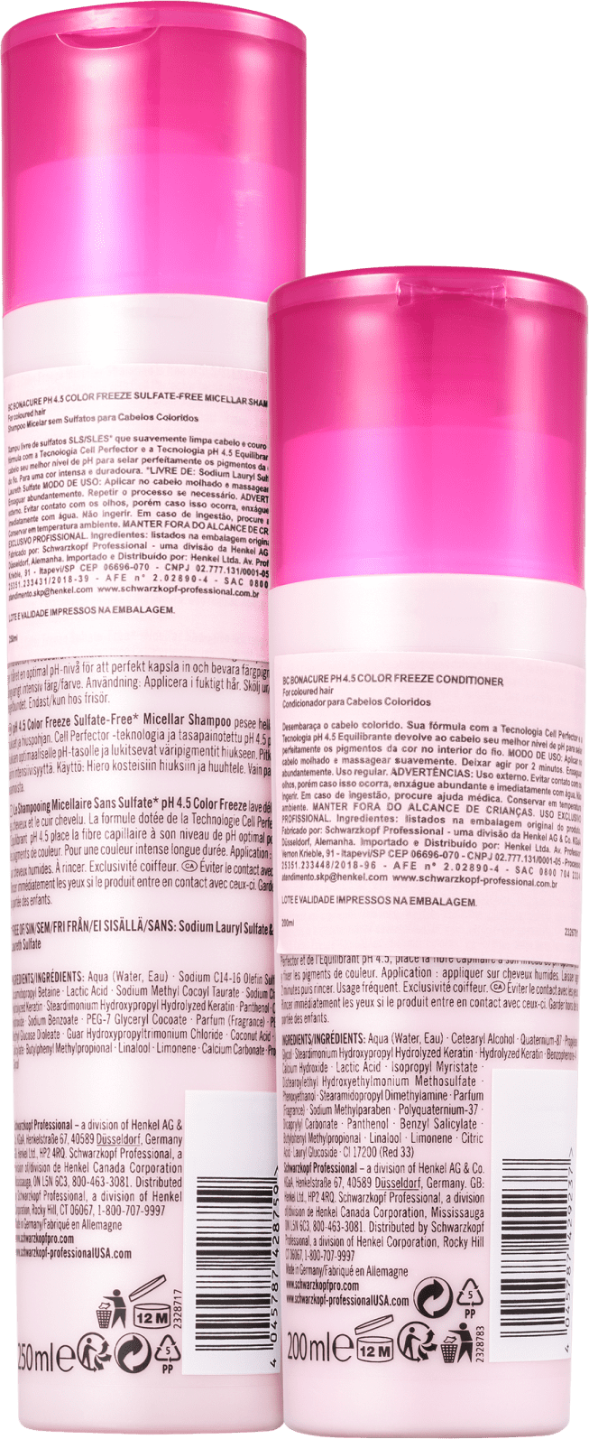 Kit Schwarzkopf Professional BC Bonacure pH 4.5 Color Freeze Sulfate-Free Home Care Duo (2 Produtos)