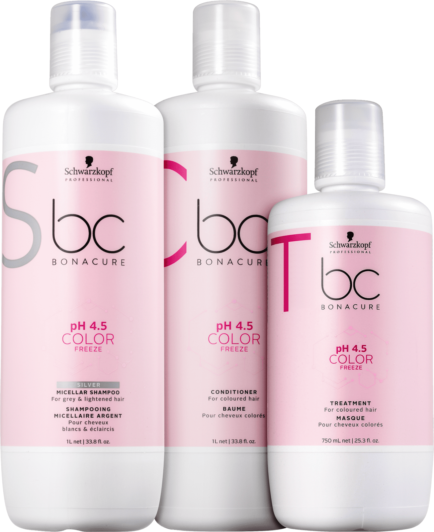 Kit Schwarzkopf Professional BC Bonacure pH 4.5 Color Freeze Salon Trio (3 Produtos)