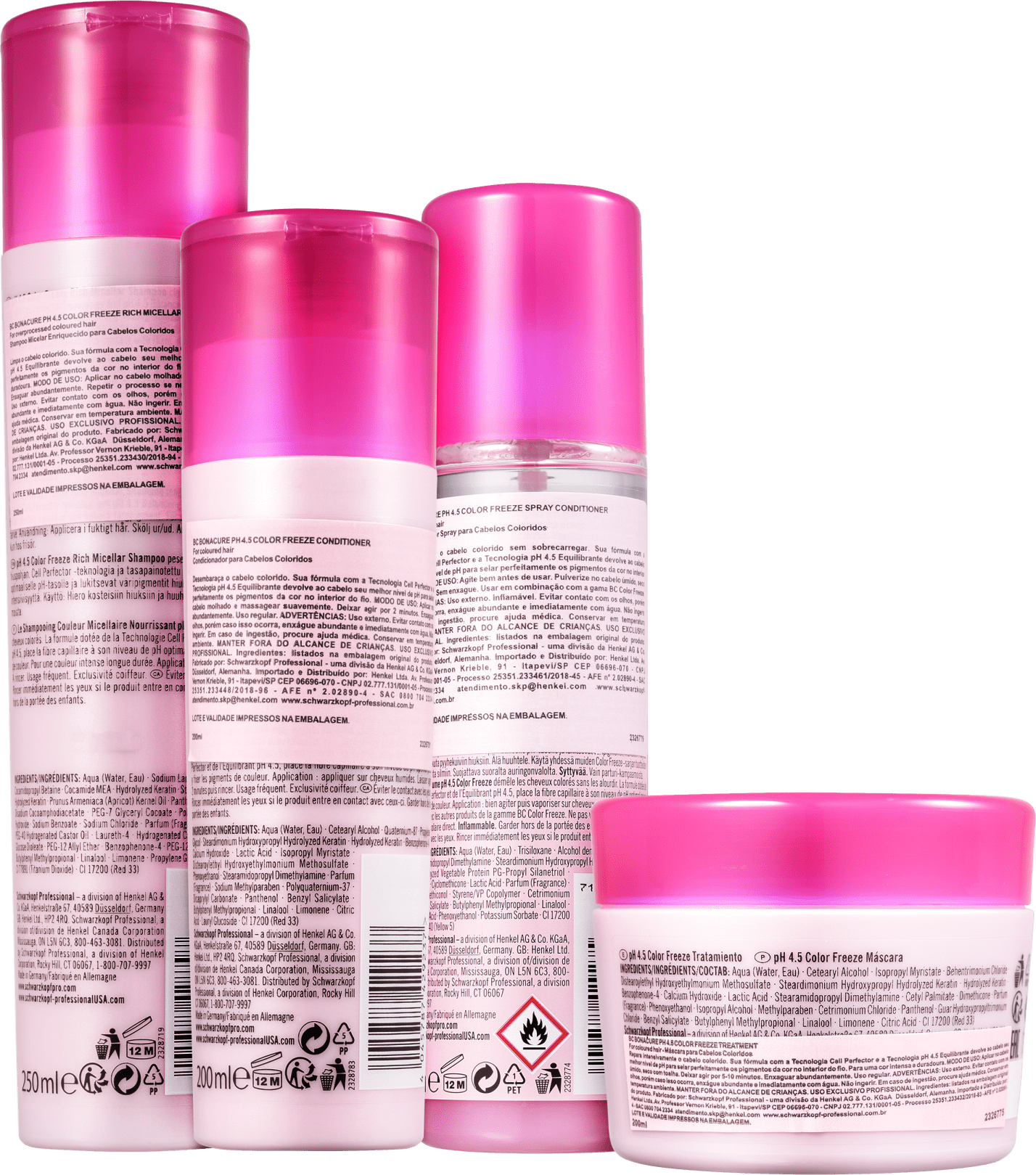 Kit Schwarzkopf Professional BC Bonacure pH 4.5 Color Freeze Full (4 Produtos)