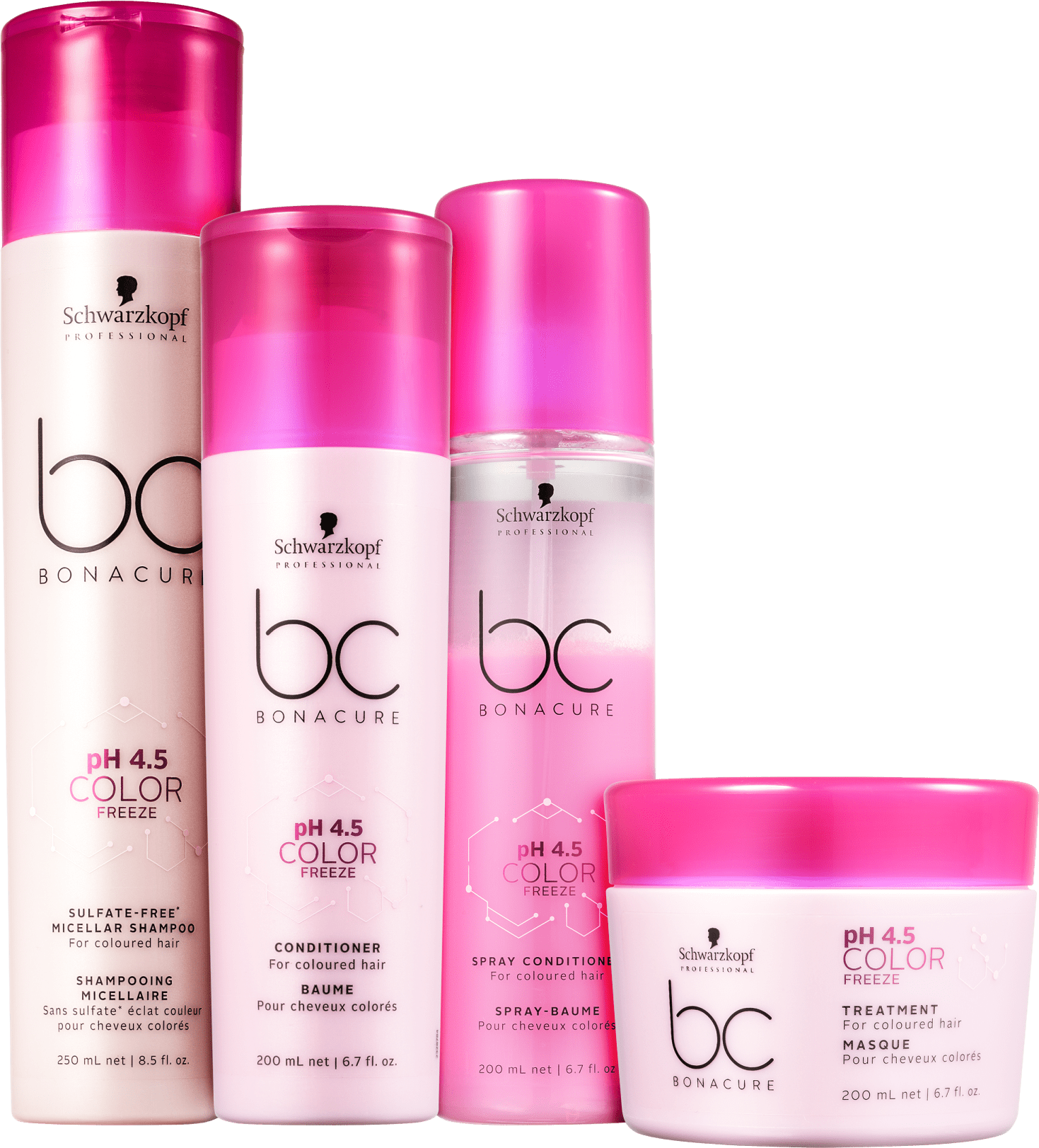 Kit Schwarzkopf Professional BC Bonacure pH 4.5 Color Freeze Sulfate-Free Full (4 Produtos)