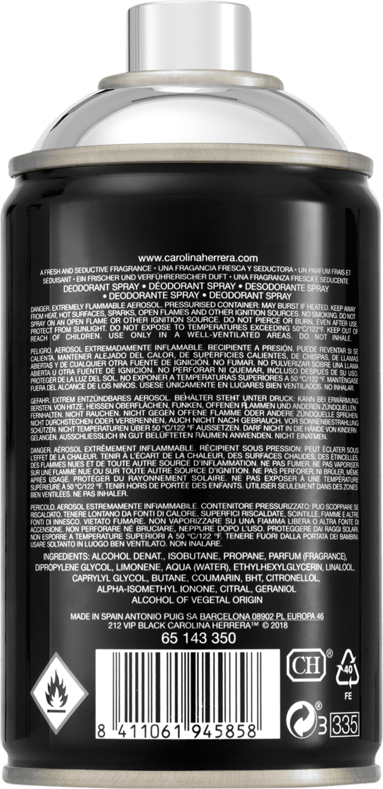 Carolina Herrera 212 VIP Men Black - Body Spray Masculino 250ml