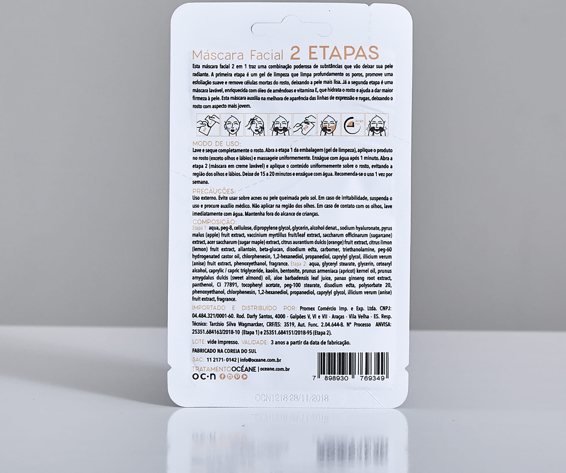 2 Step Mask - Máscara Facial Óleo de Amêndoas e Vitamina E