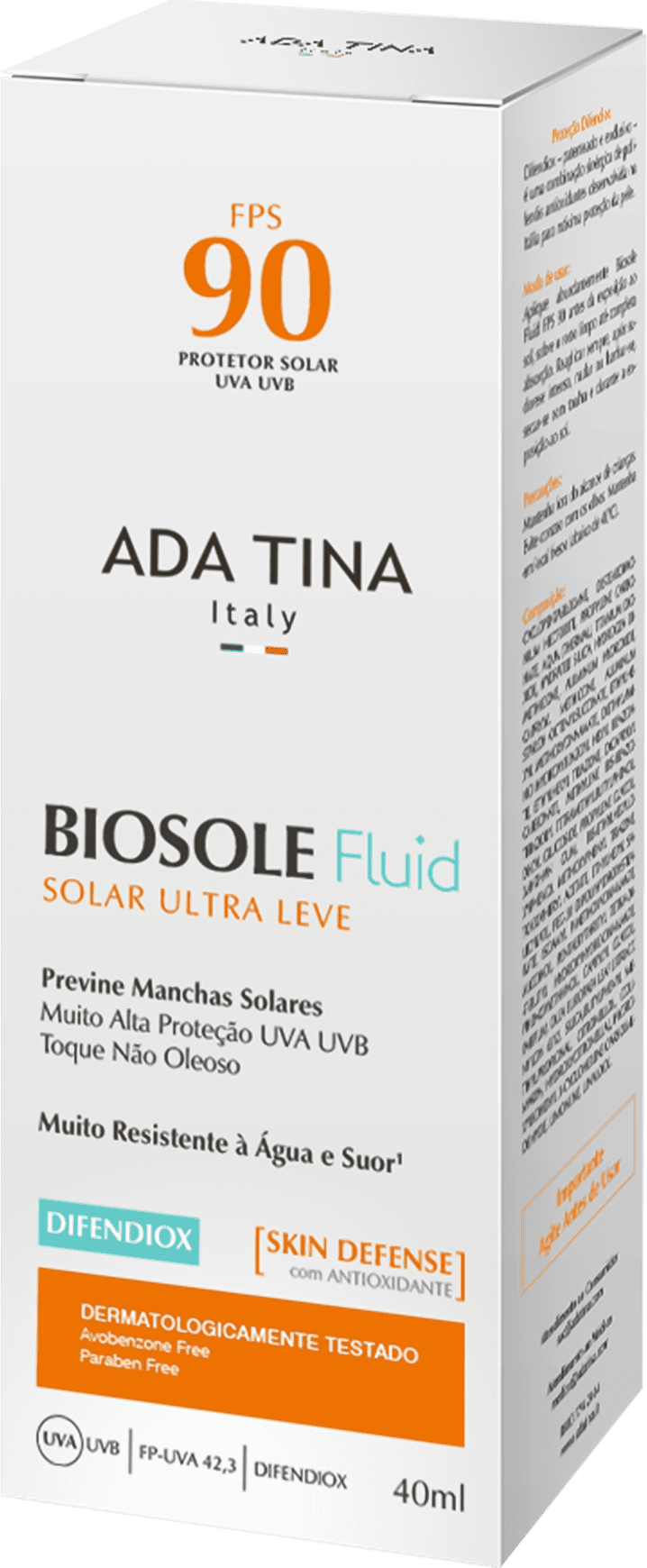 Ada Tina Biosole Fluid FPS 90 PPD 42,3 - Protetor Solar 40ml