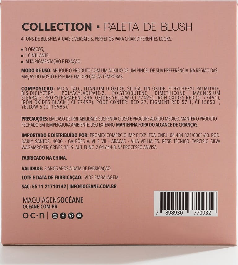 Paleta de Blush Collection 14,8G