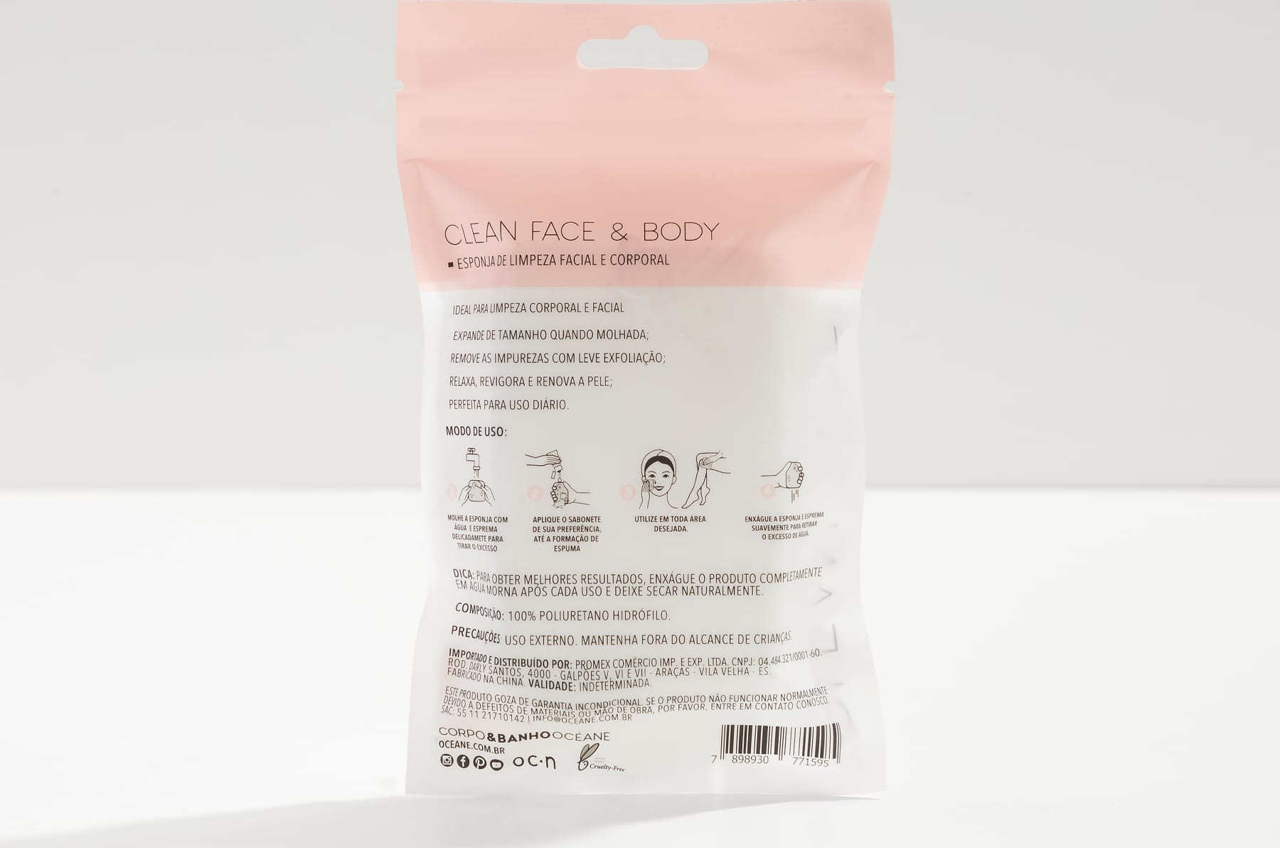 Clean Face & Body - Esponja de Limpeza da Pele