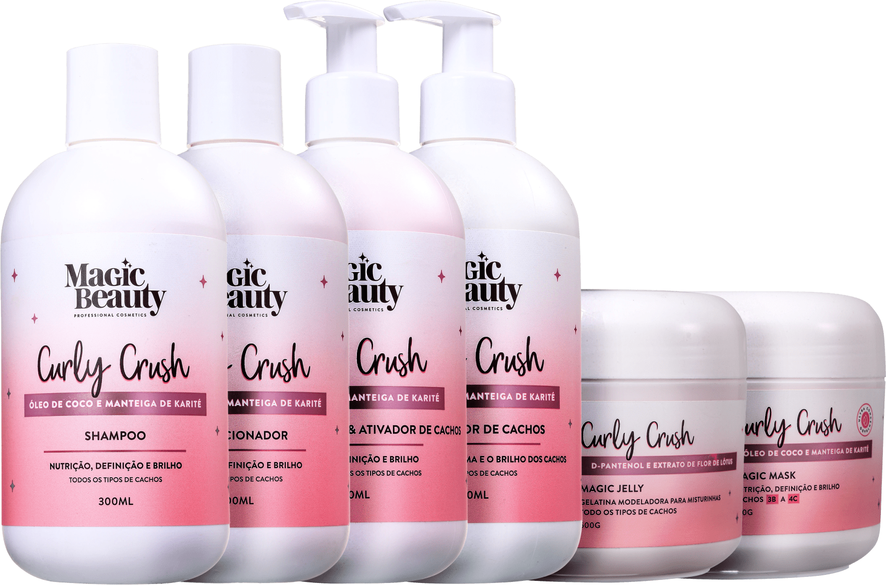 Kit Magic Beauty Curly Crush 3B a 4C Full (6 Produtos)