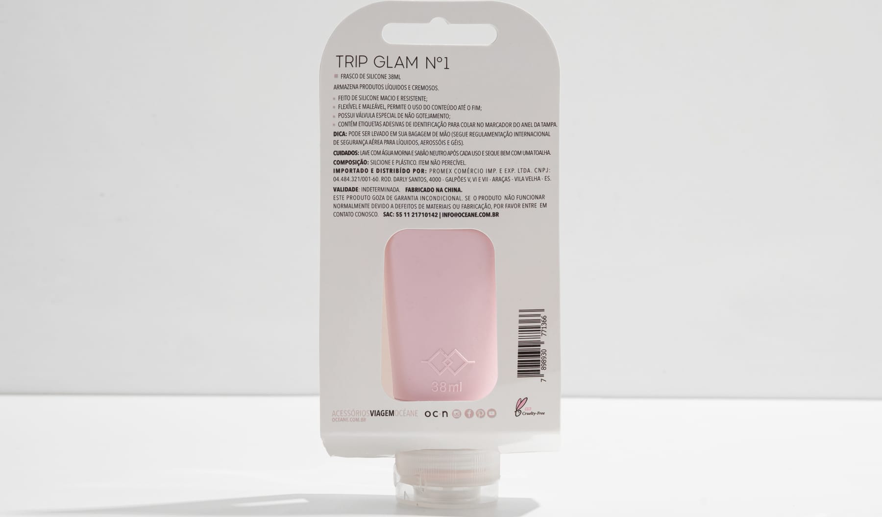 Trip Glam 1 38ml - Frasco de Silicone Rosa
